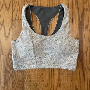 Gymshark Fleur Texture Sports Bra Charcoal Marl